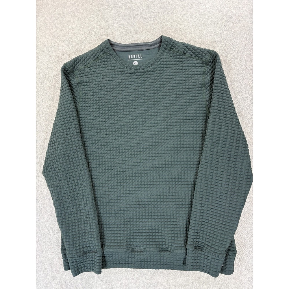 NOBULL Waffle Long Sleeve Crew Athletic Sweatshirt (Men's XL) Gray